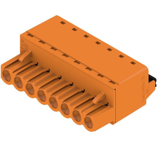 Weidmuller, 5.08mm Pitch, BL 5.08, 8 Way, , Pluggable Terminal Block, Plug, Cable Mount, Push In Termination, 1013750000