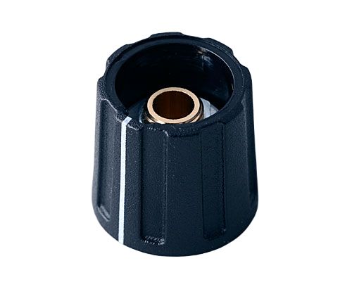 OKW 16mm Black Potentiometer Knob for 6mm Shaft Round Shaft, A2616630