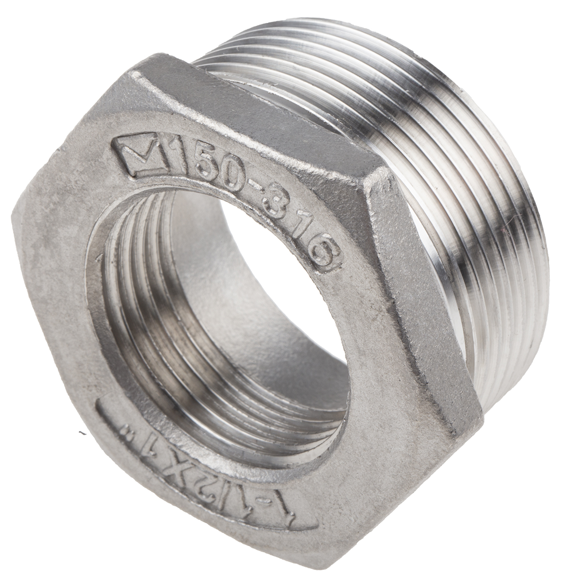 RS PRO Stainless Steel Pipe Fitting Hexagon Bush, Male R 1-1/2in x Female G 1in