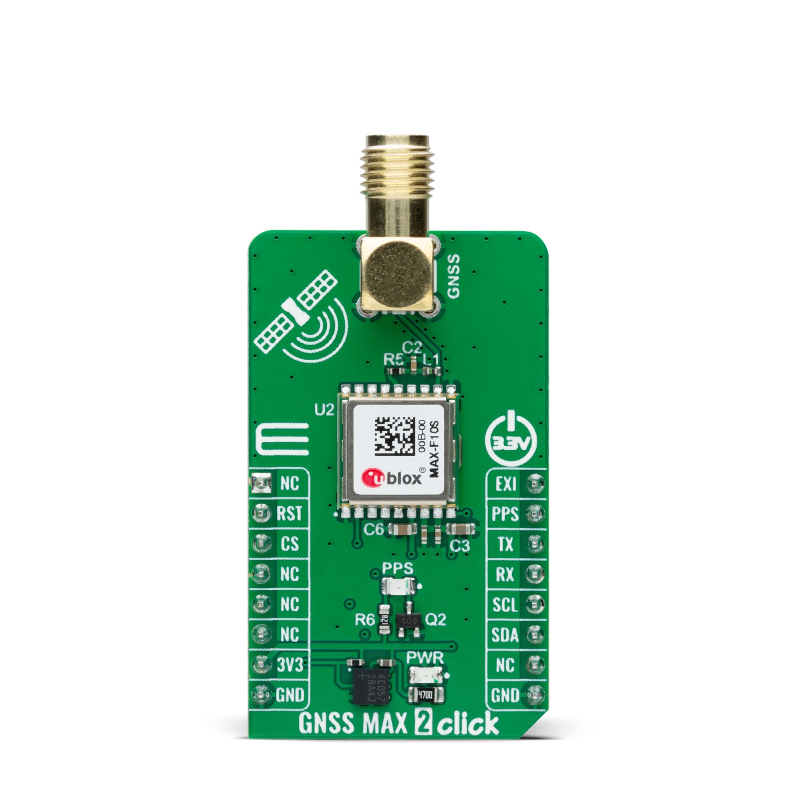 MikroElektronika Professional Grade L1 or L5 Dual Band GNSS Receiver From U Blox MAX-F10S GPS Communication Board for