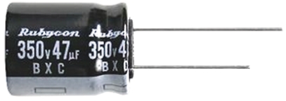 Rubycon 47μF Aluminium Electrolytic Capacitor 350V dc, Radial, Through Hole - 350BXC47MEFC16X20