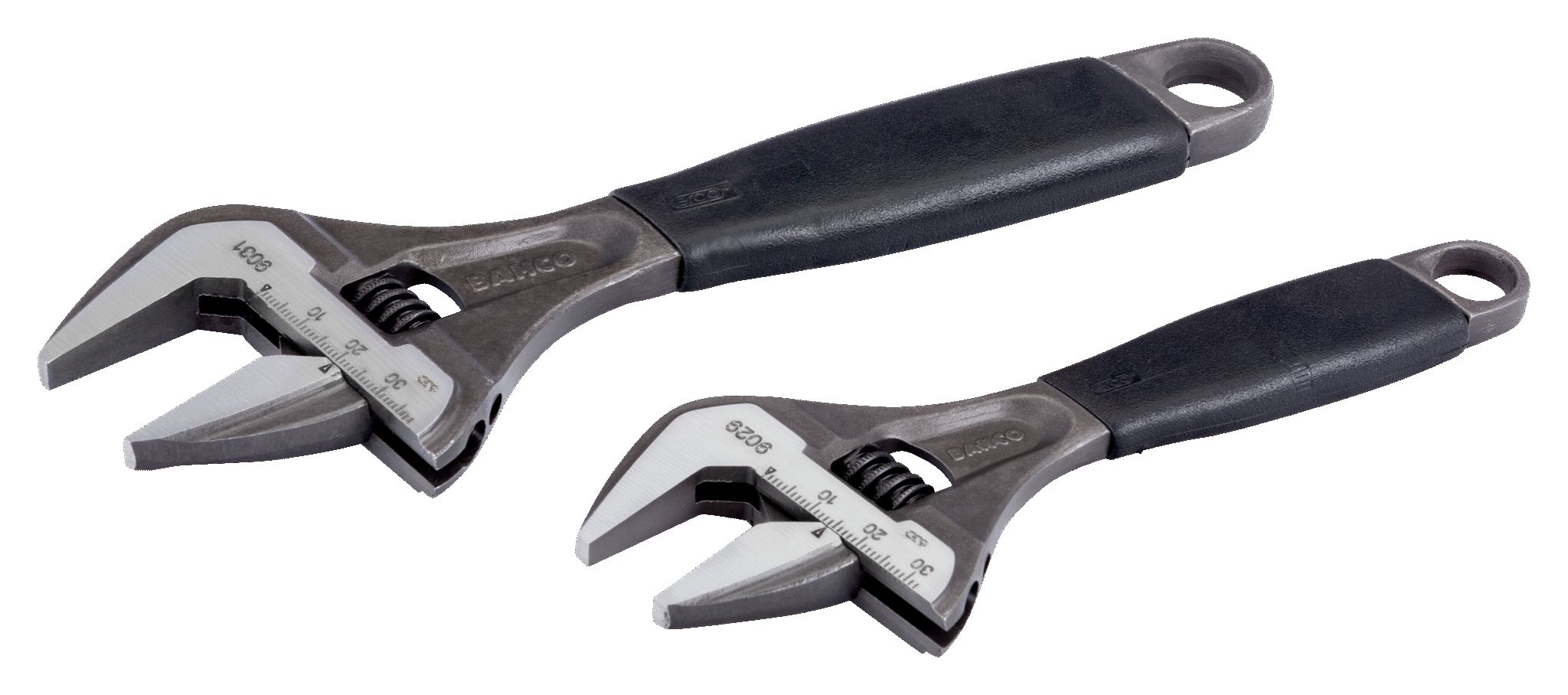 Bahco Adjustable Spanner, 230 mm Overall, 35mm Jaw Capacity, Rubberized Comfort Grip Handle