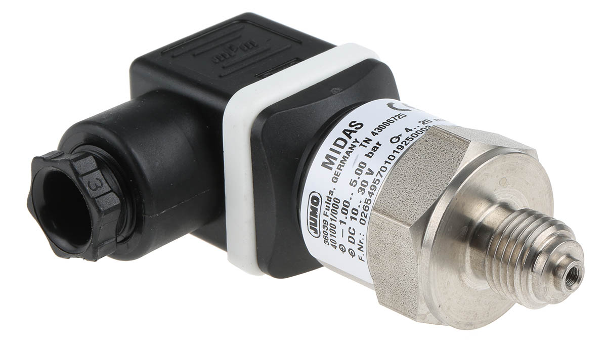 Jumo Pressure Sensor, -1bar Min, 5bar Max