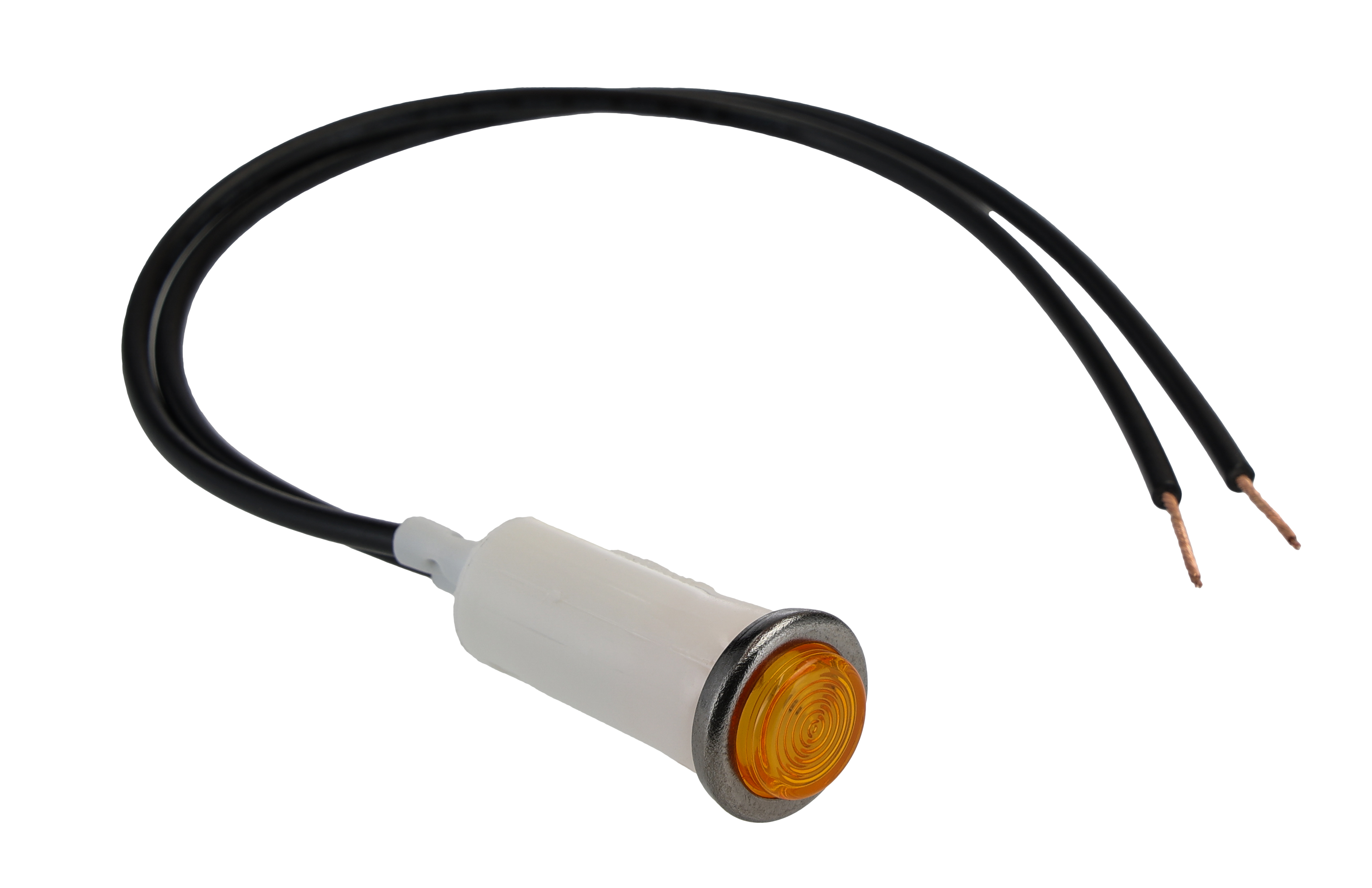 Arcolectric (Bulgin) Ltd 0067 Series Orange Neon Panel Mount Indicator, 230V ac, 12.7mm Mounting Hole Size, Lead Wires