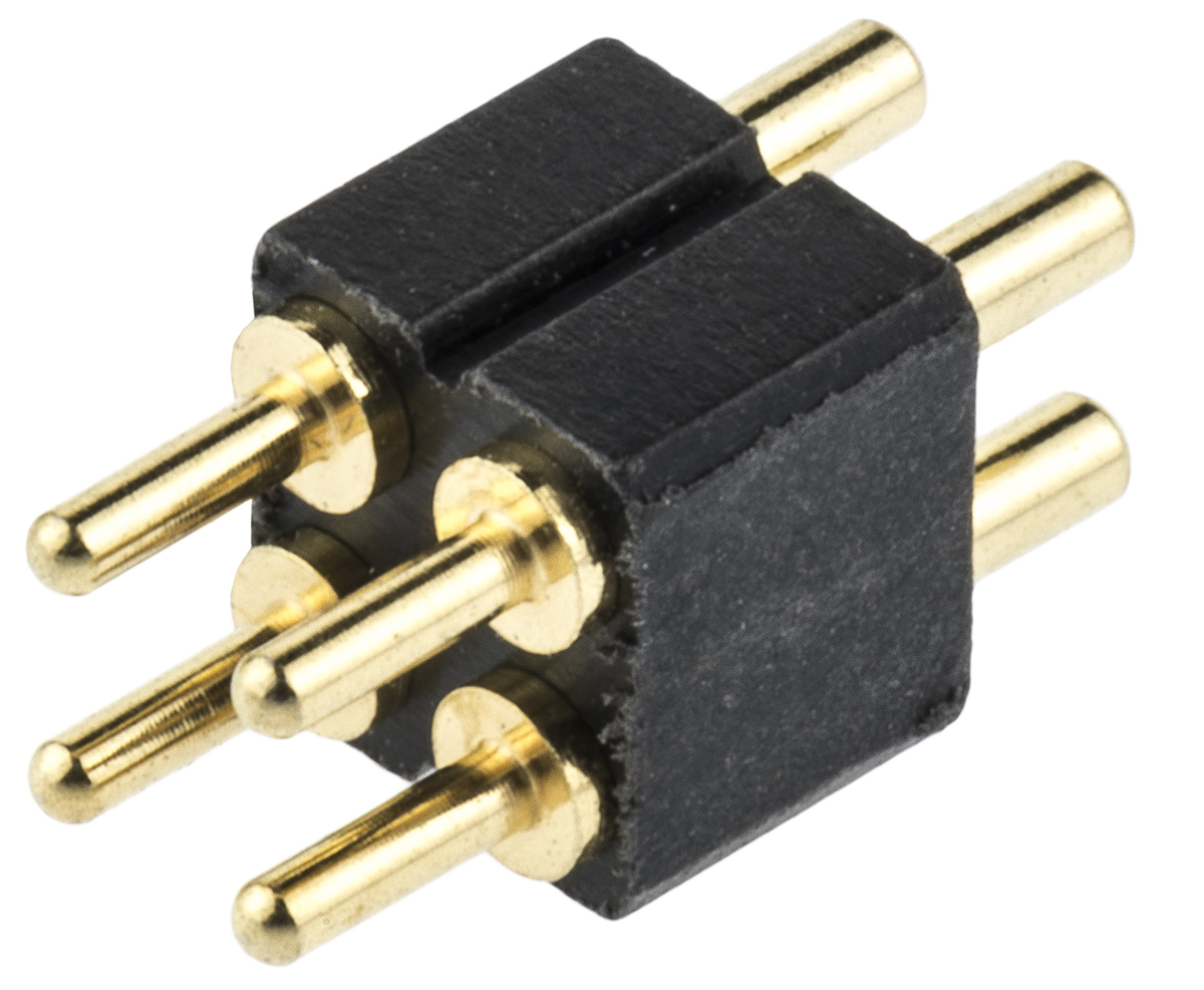 Preci-Dip 813 Series Straight Through Hole Spring Loaded Connector, 4 Contact(s), 2.54 mm Pitch, 2 Row, Shrouded