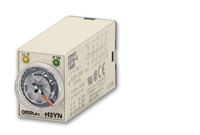 Omron H3YN Series DIN Rail Mount Timer Relay, 200 → 230V ac, 2-Contact, 0.1 s→ 10min, DPDT