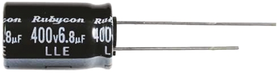 Rubycon 2.2μF Aluminium Electrolytic Capacitor 400V dc, Radial, Through Hole - 400LLE2,2MEFC8X11.5