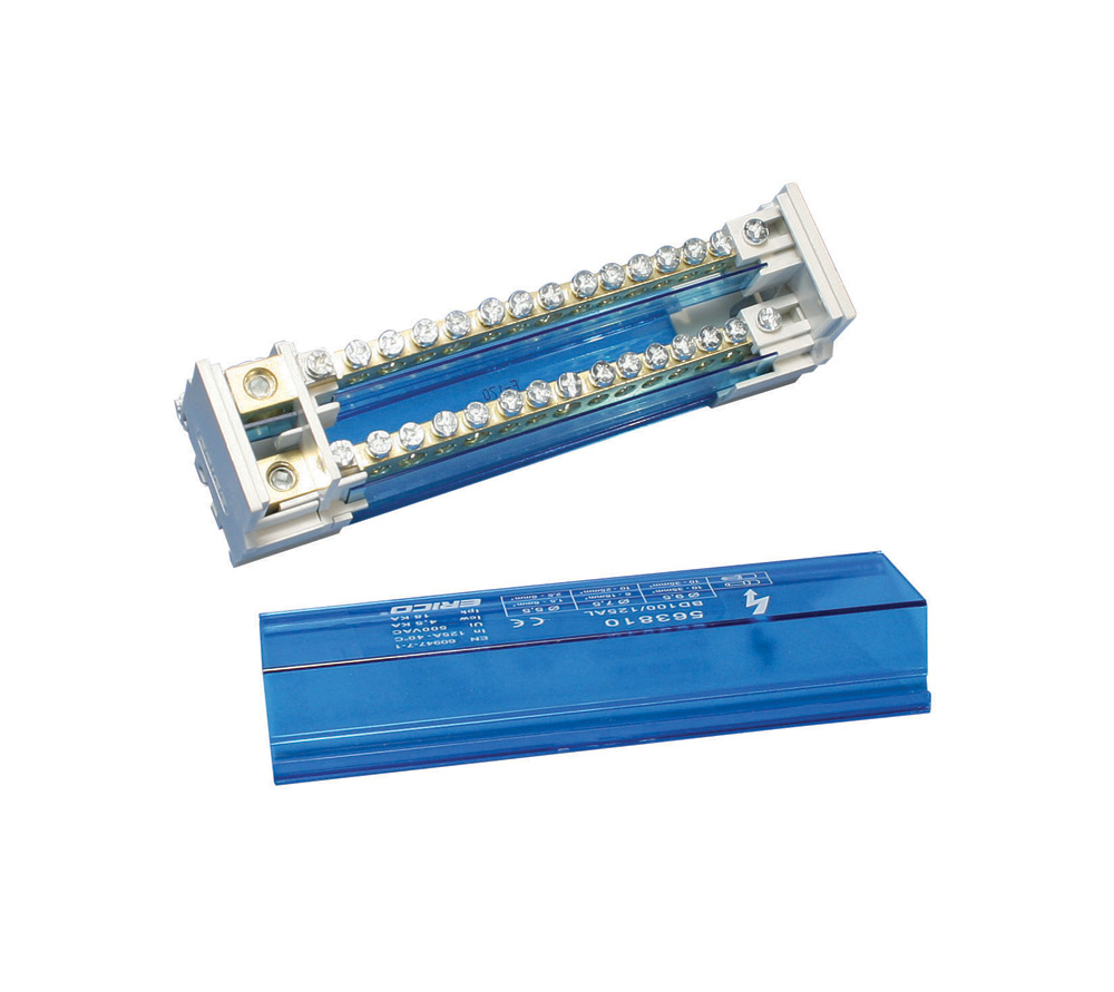 nVent ERIFLEX Distribution Block, 2 Way, 10 → 35mm², 125A, 690 V, Blue