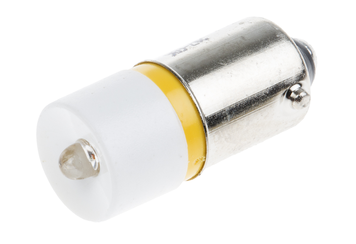 RS PRO Yellow LED Indicator Lamp, 130V ac, BA9s Base, 10mm Diameter, 225mcd
