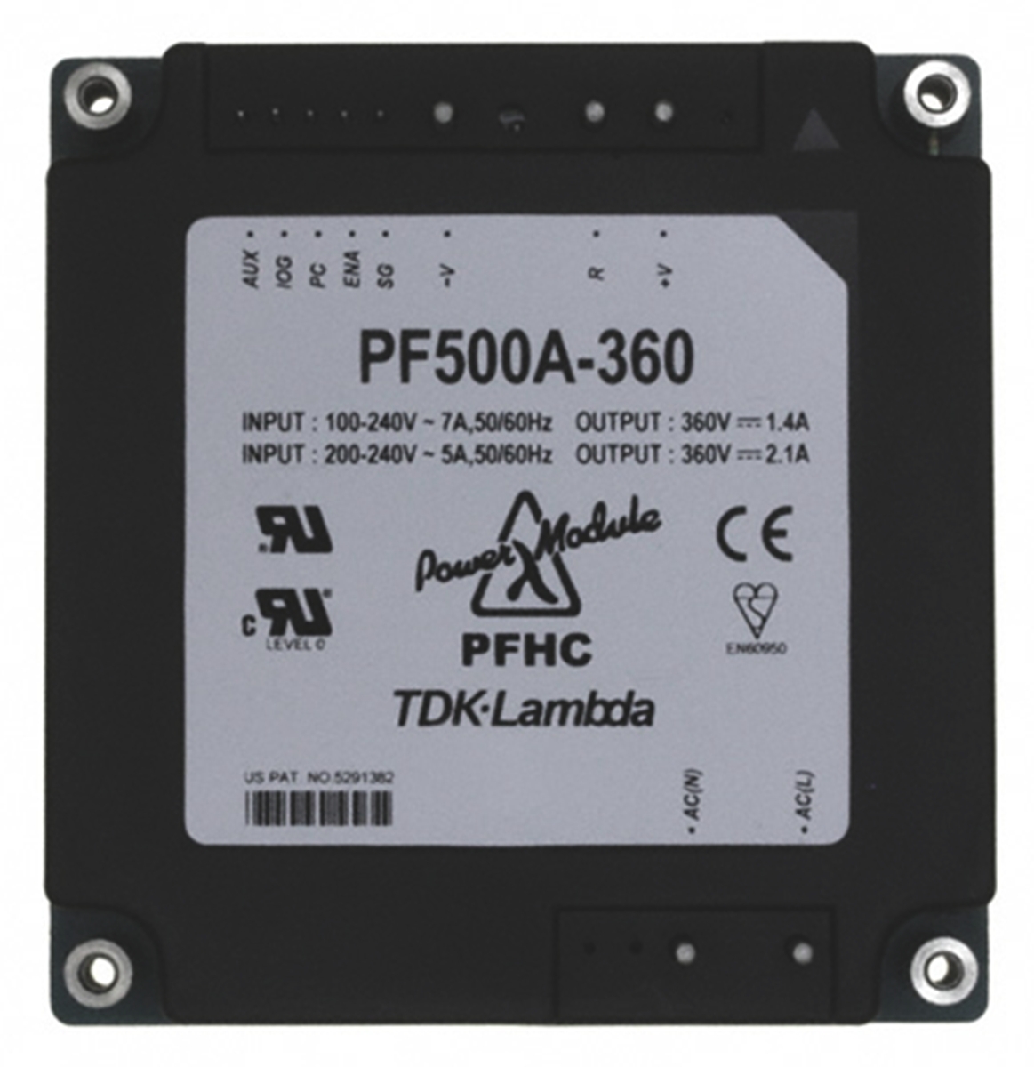 TDK-Lambda Switching Power Supply, PF-500A-360, 360V dc, 2.1A, 756W, 1 Output, 85 → 265V ac Input Voltage