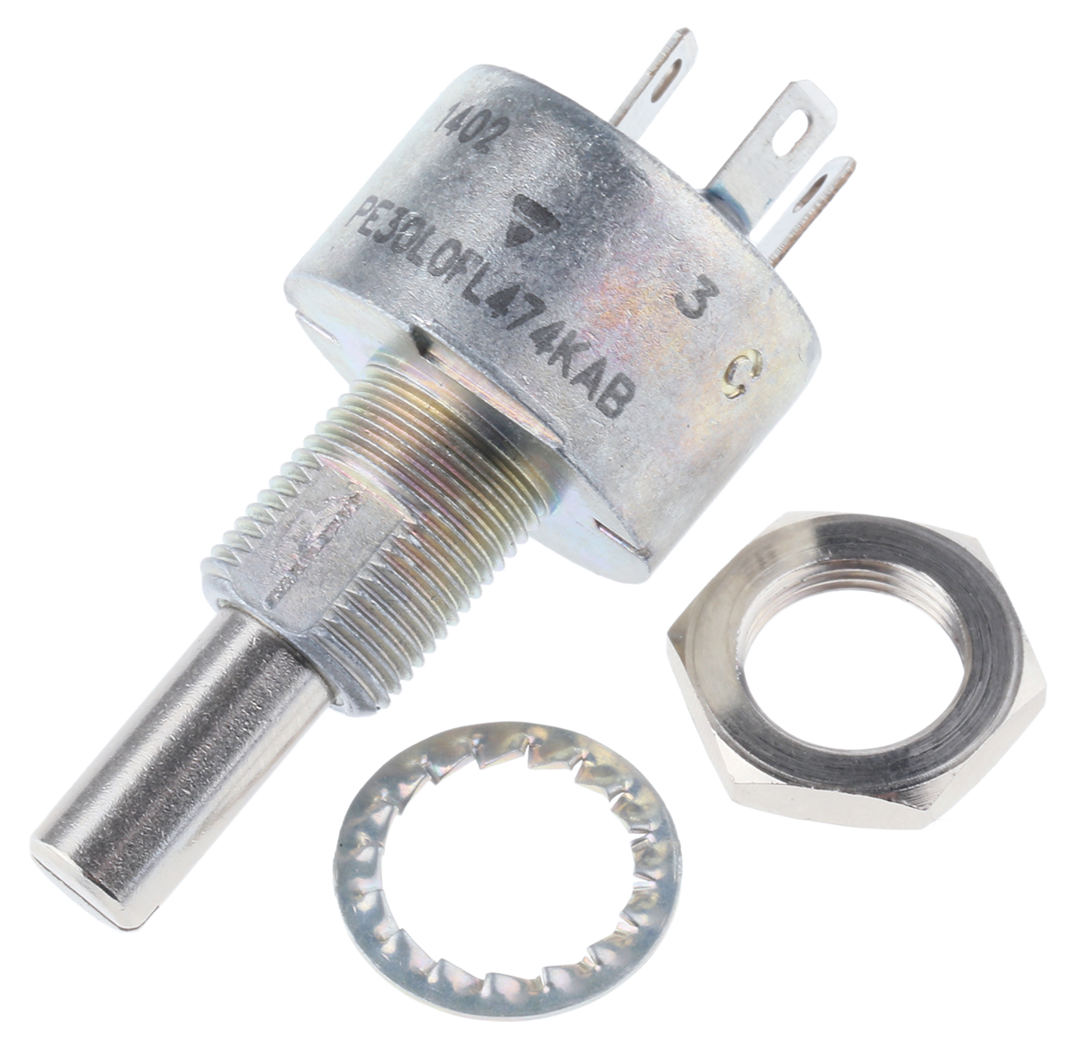 Vishay PE30 470kΩ Rotary Potentiometer 1-Gang Panel Mount, PE30L0FL474KAB
