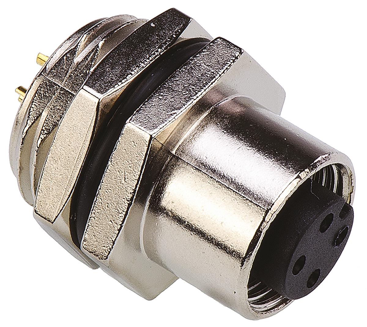 TE Connectivity Circular Connector, 4 Contacts, Panel, M12 Connector, Socket, Female, IP67, M12 Series