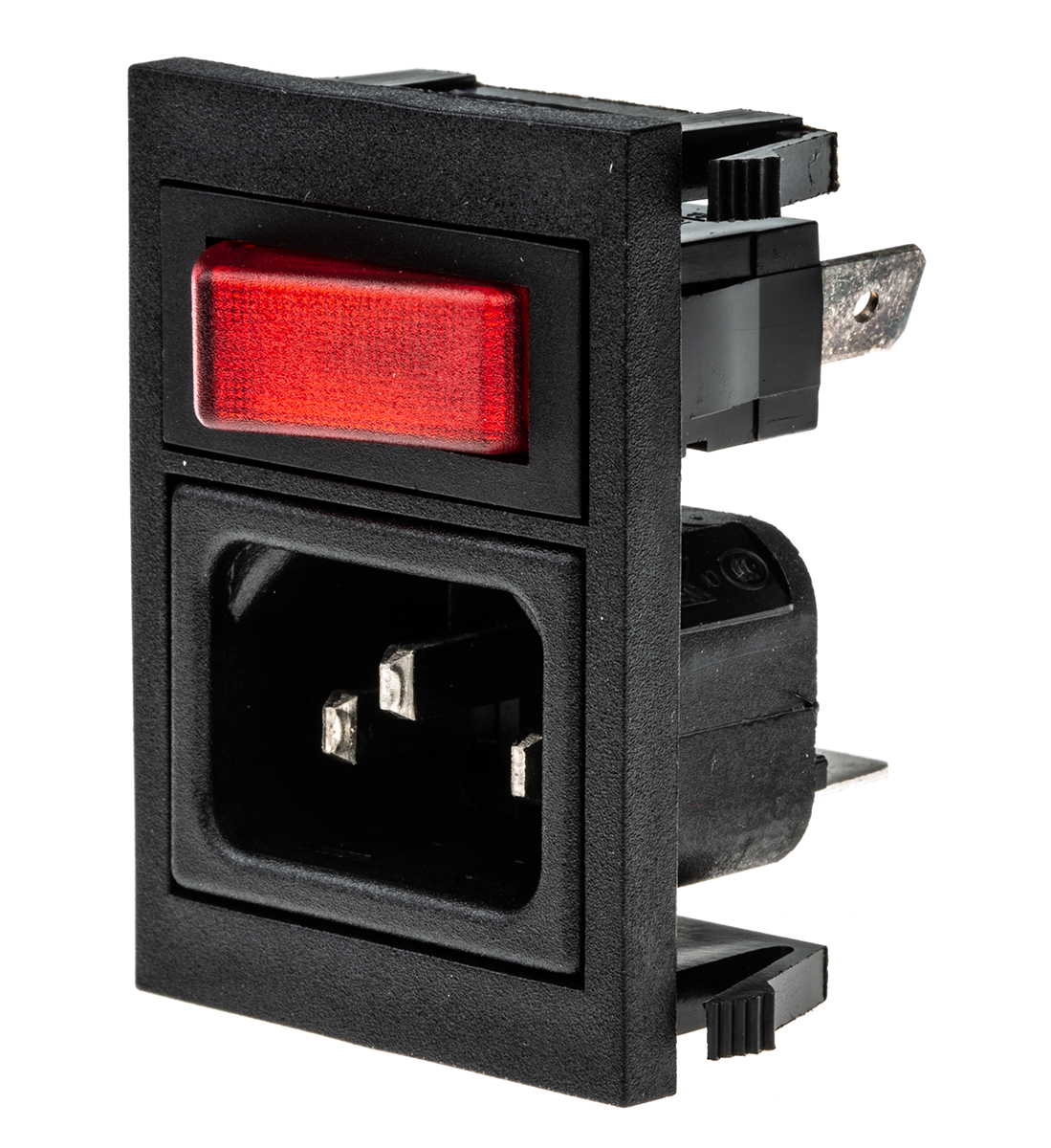 Bulgin C14 Snap-In IEC Connector Male, 10A, 250 V