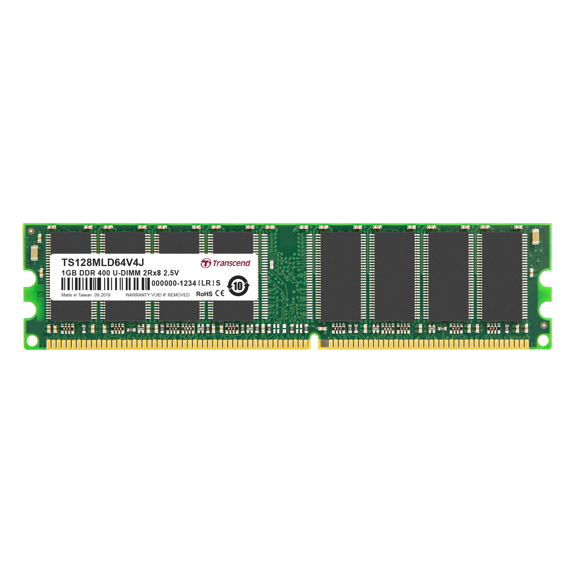 Transcend 1 GB DDR Desktop, Laptop RAM, 400Mbit/s, UDIMM, 2.6V