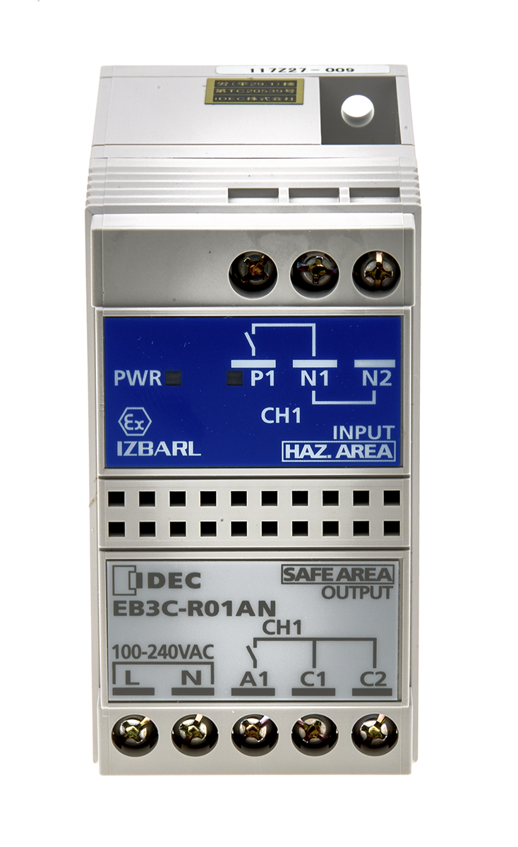 Idec 1 Channel Zener Barrier, Intrinsic Safety Barrier, Relay Output, ATEX