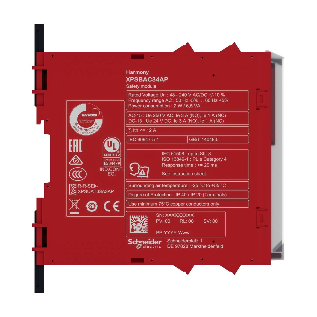Schneider Electric Harmony XPS XPSBAC Safety Relay 48 → 240V ac/dc