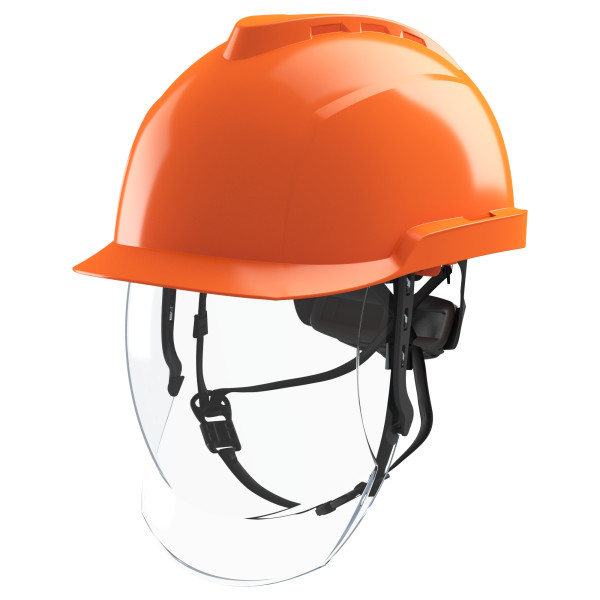 MSA Safety Orange Safety Helmet with Chin Strap