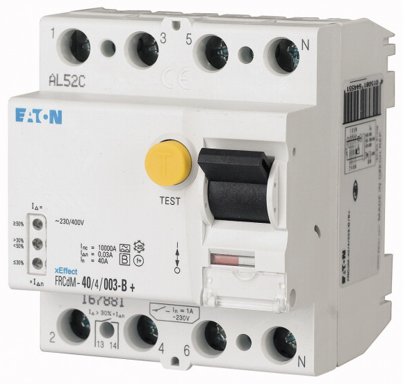 Eaton RCCB, 63A, 3+N Pole, 30mA, Type B