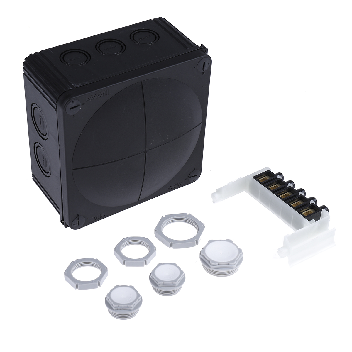 WISKA Combi Series Black Polypropylene Junction Box, IP66, IP67, 140 x 140 x 82mm