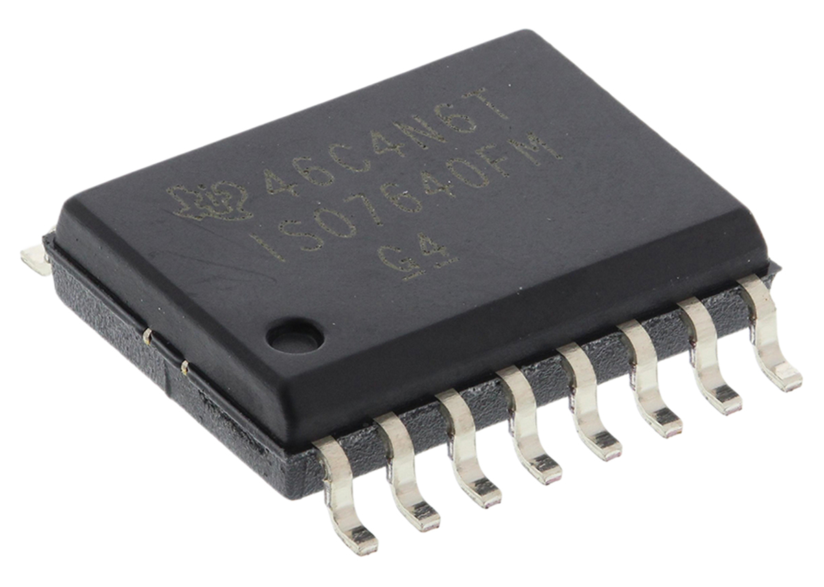 ISO7640FMDW Texas Instruments, 4-Channel Digital Isolator 150Mbps, 4243 Vrms, 16-Pin SOIC