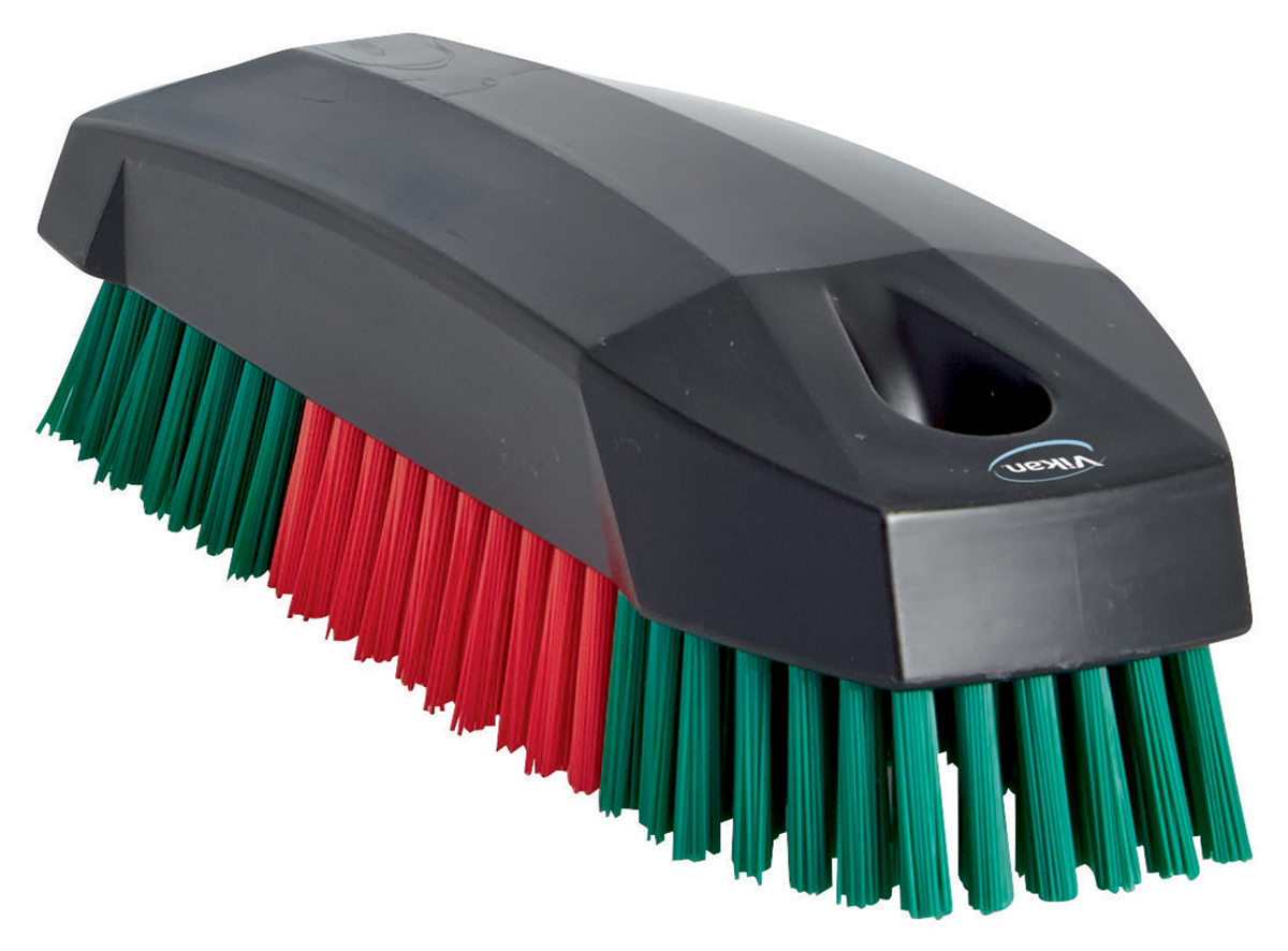 Vikan Hard Bristle Black Scrubbing Brush, 15mm bristle length, Polyester bristle material
