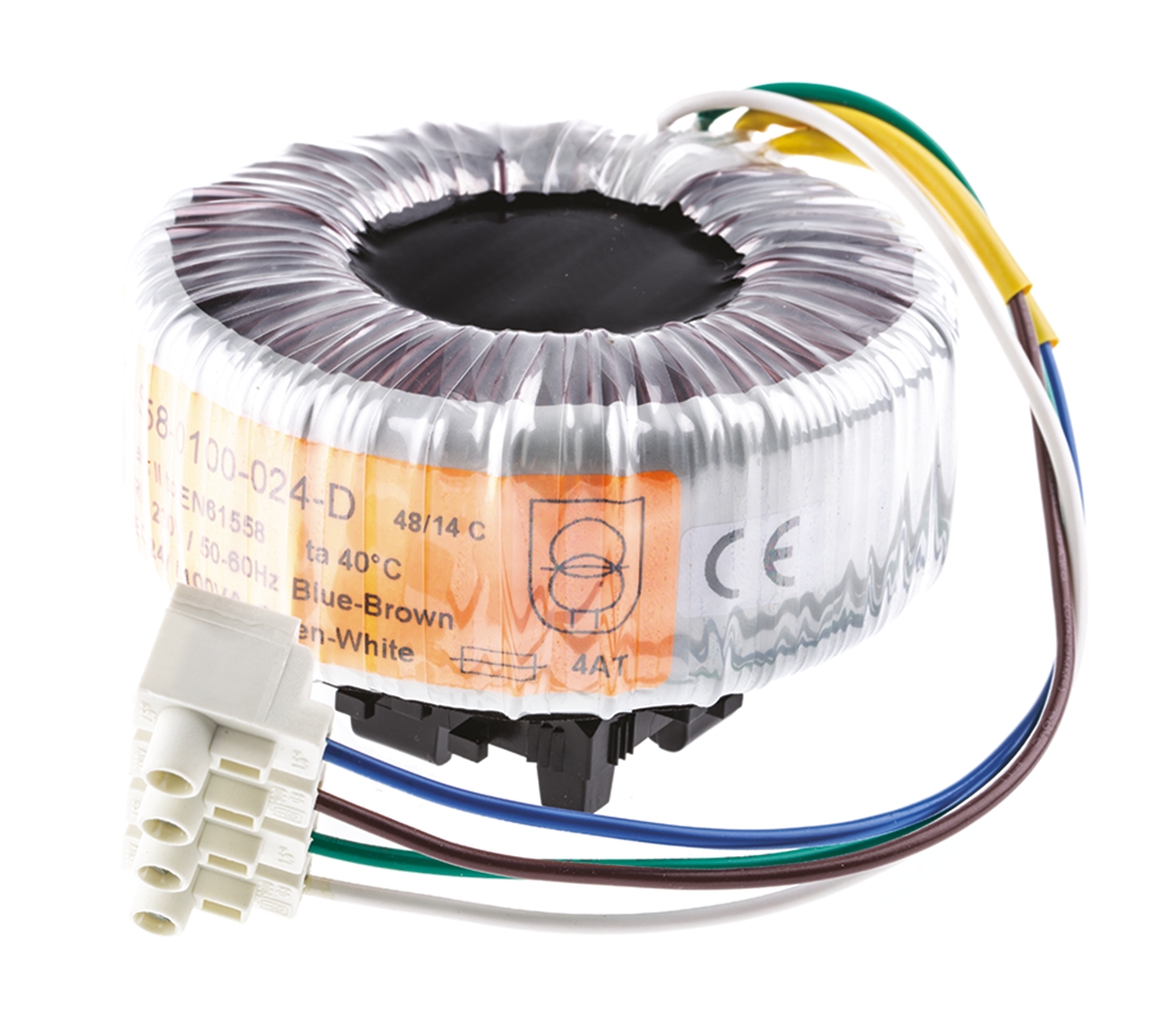 Nuvotem Talema 230V ac, 24V ac Toroidal Transformer, 100VA 1 Output