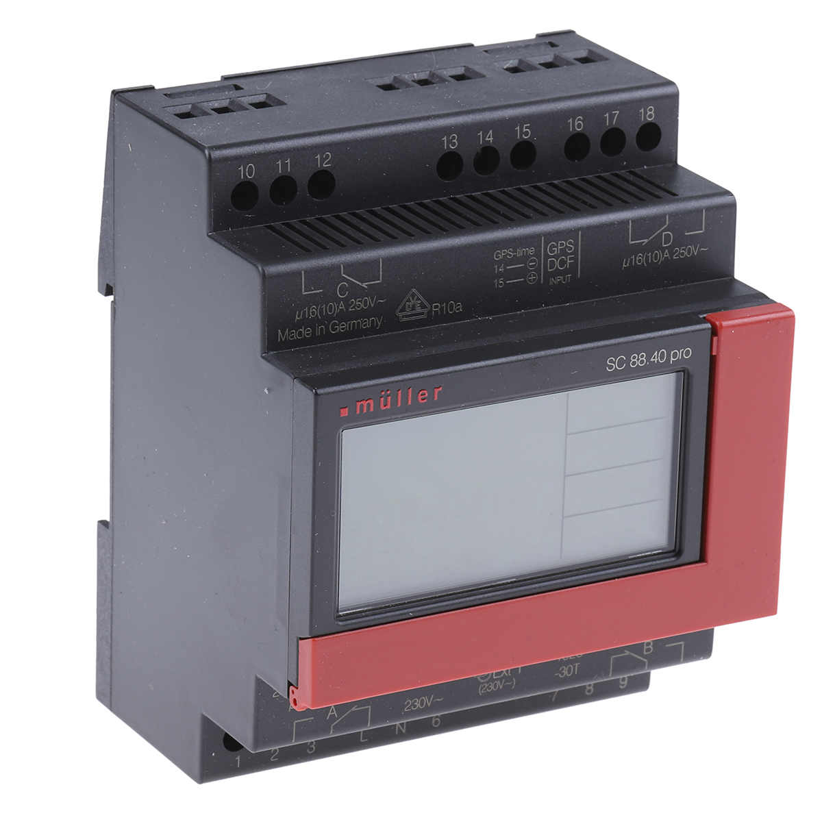 Muller Digital DIN Rail Time Switch 230 V ac, 4-Channel