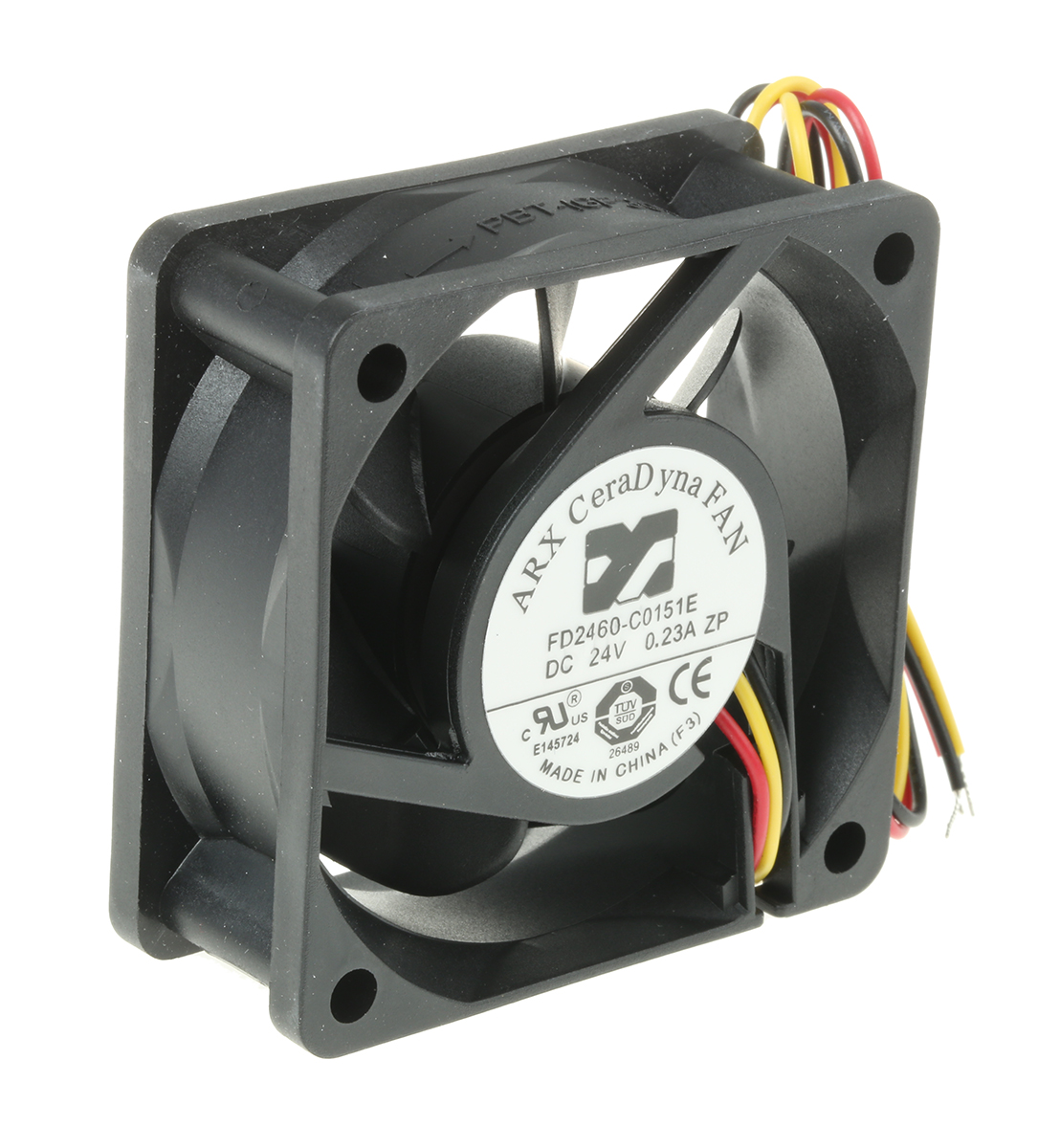 ARX CeraDyna Series Axial Fan, 24 V dc, DC Operation, 33.35m³/h, 4.32W, 180mA Max, 60 x 60 x 25mm
