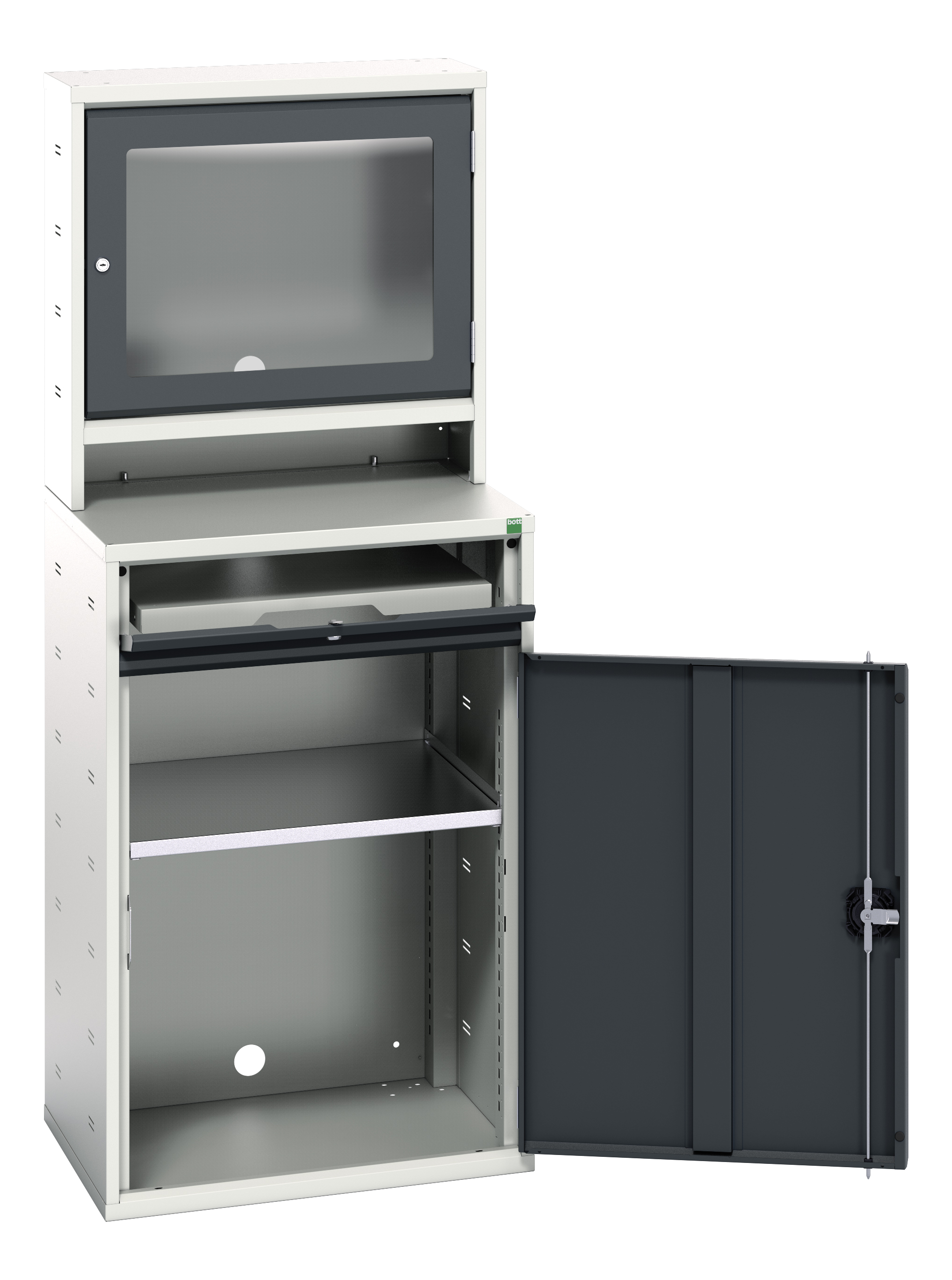 Bott 1 Door, 1 Drawer Steel Floor Standing Cupboard, 650 x 550 x 1650mm