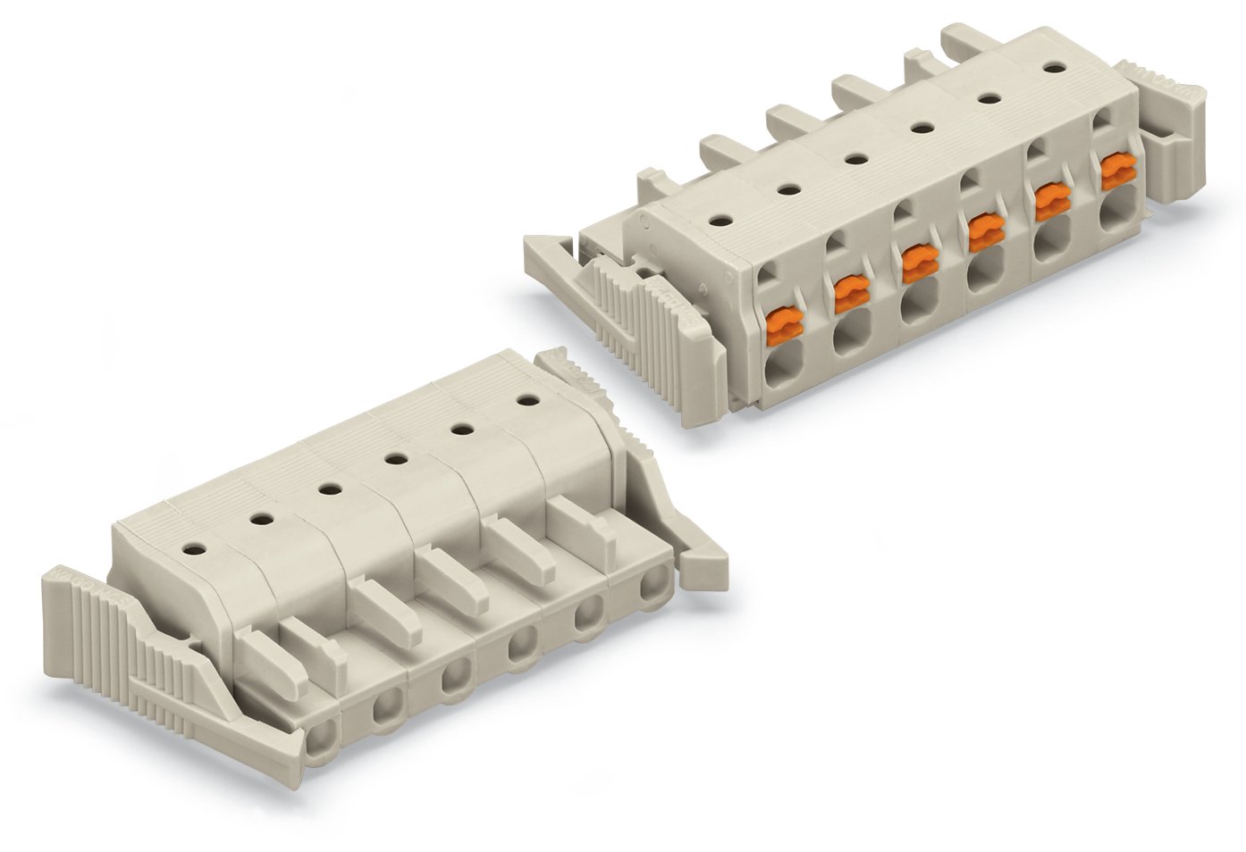 WAGO 2721 Series Female Lighting Connector, 2-Pole, Female, 2-Way, Plug-In Mount, 16A