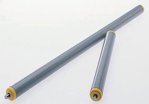 Interroll PVC Round Conveyor Roller Spring Loaded 20mm Dia. x 450mm L, Stainless Steel, 6mm Spindle, 467mm Overall