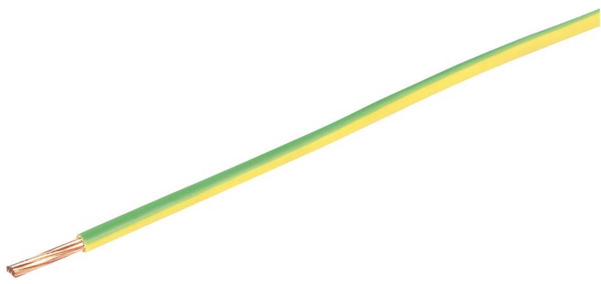 Prysmian 6491B Series Green/Yellow 1.5 mm² Hook Up Wire, 7/0.53 mm, 100m, 20145238