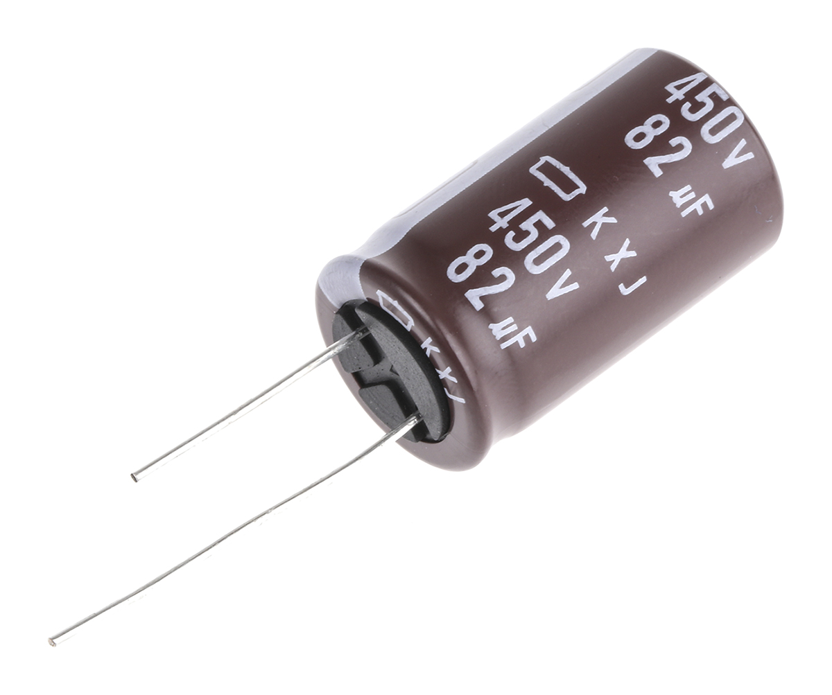 CHEMI-CON 82μF Aluminium Electrolytic Capacitor 450V dc, Radial, Through Hole - EKXJ451ELL820MMN3S