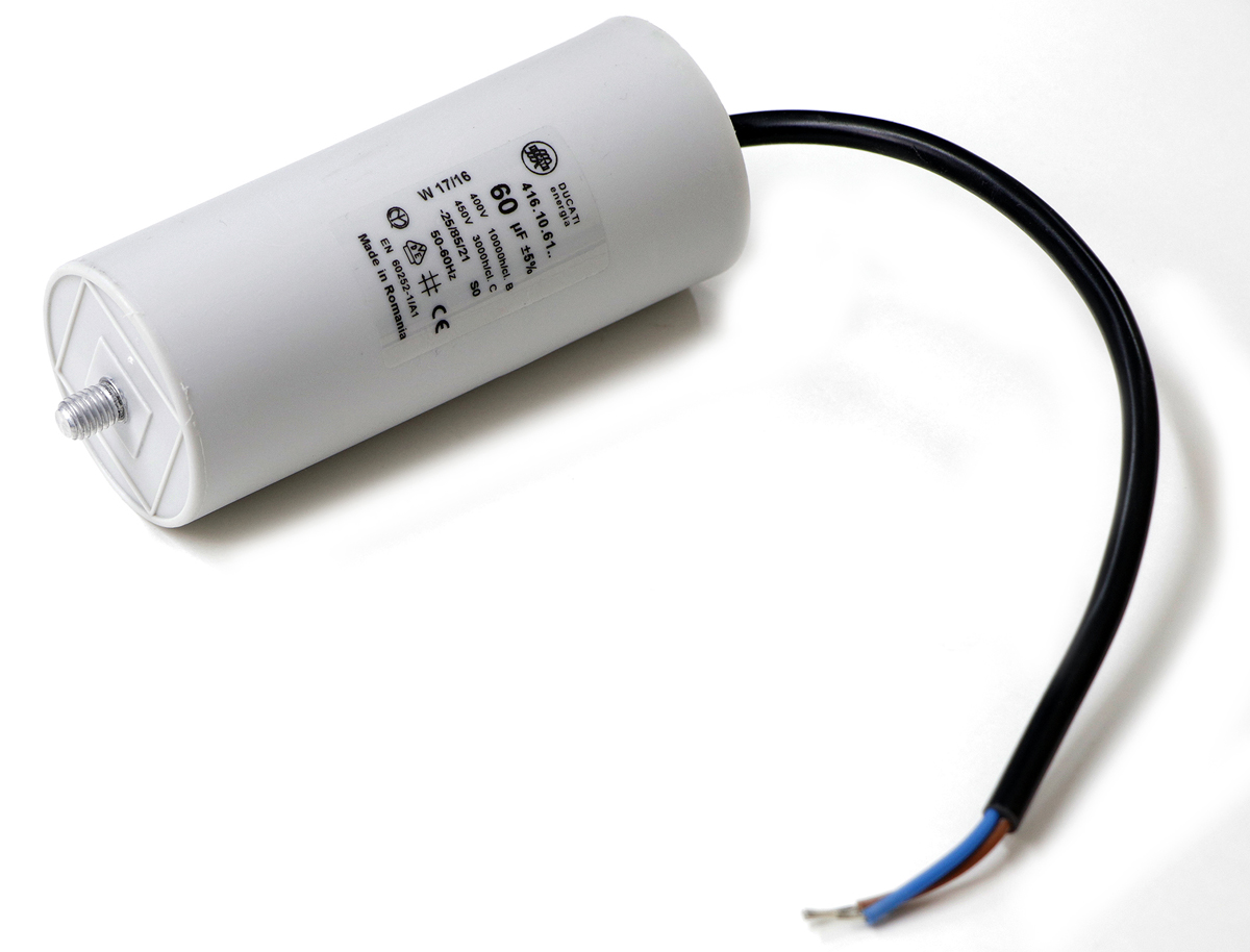 Ducati Energia 4.16.10 Polypropylene Film Capacitor, 400 → 500V ac, ±5%, 60μF, Plug In