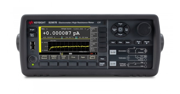 Keysight Technologies B2987B Bench 4.3 in TFT Electrometer, 20mA ac Max, 20mA dc Max, 20V ac Max
