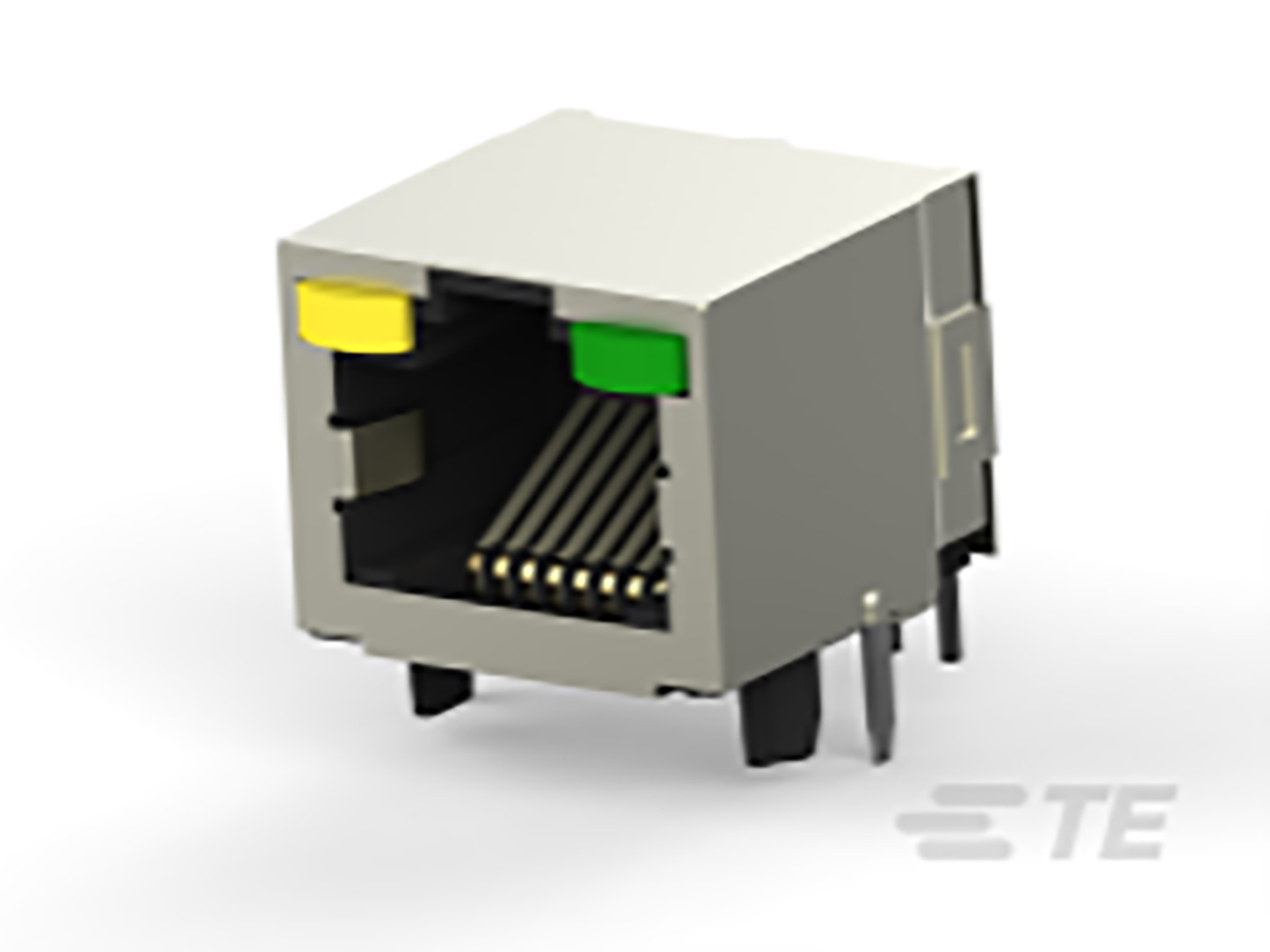 TE Connectivity 6116075 Series Male RJ45 Connector, Cat5 Right Angle 1 x 1 Port 8 -Way