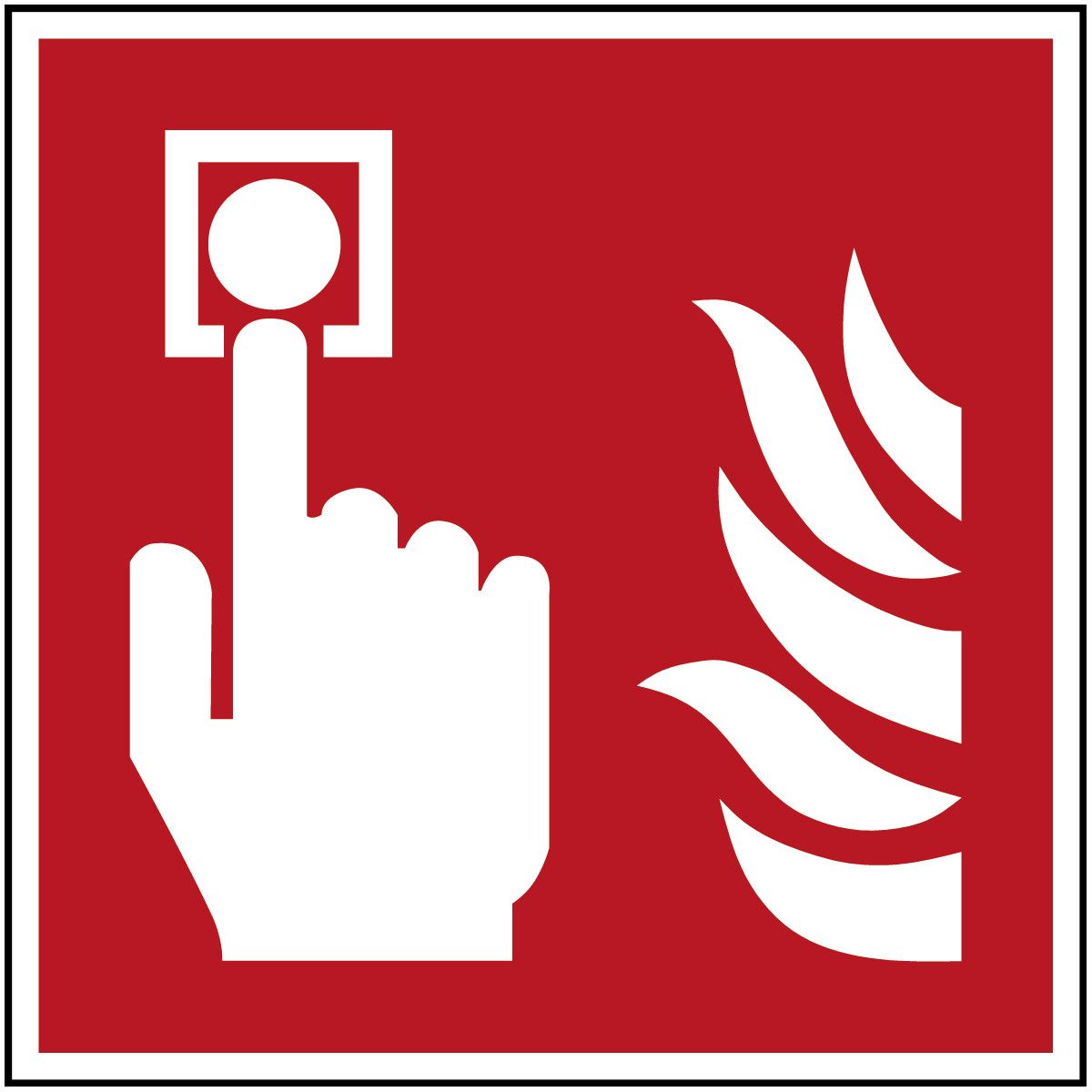 Polyester Fire Safety Sign, None With Pictogram Only Text Self-Adhesive