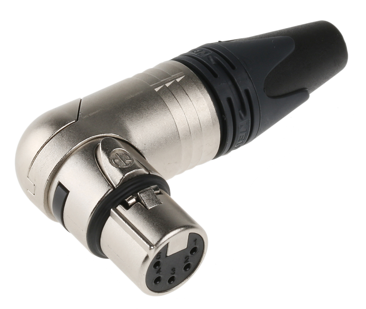 Neutrik Cable Mount XLR Connector, Right Angle, Female, 50 V ac, 5 Way, Silver over Nickel Plating