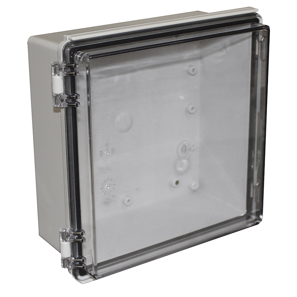 CAMDENBOSS X8 Series Grey ABS General Purpose Enclosure, IP67, IK08, Clear Lid, 210x210x100mm