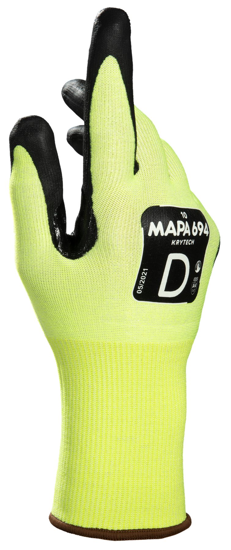 Mapa KRYTECH 694 Yellow Nitrile Work Gloves, Size 9