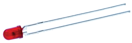 Kingbright2.5 V Red LED 3mm Through Hole, L-34SURDK