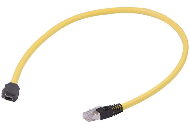 HARTING, 5m Cat6a, Yellow Type A Chinese Plug to Male RJ45 Male, None, Terminated PVC Sheath