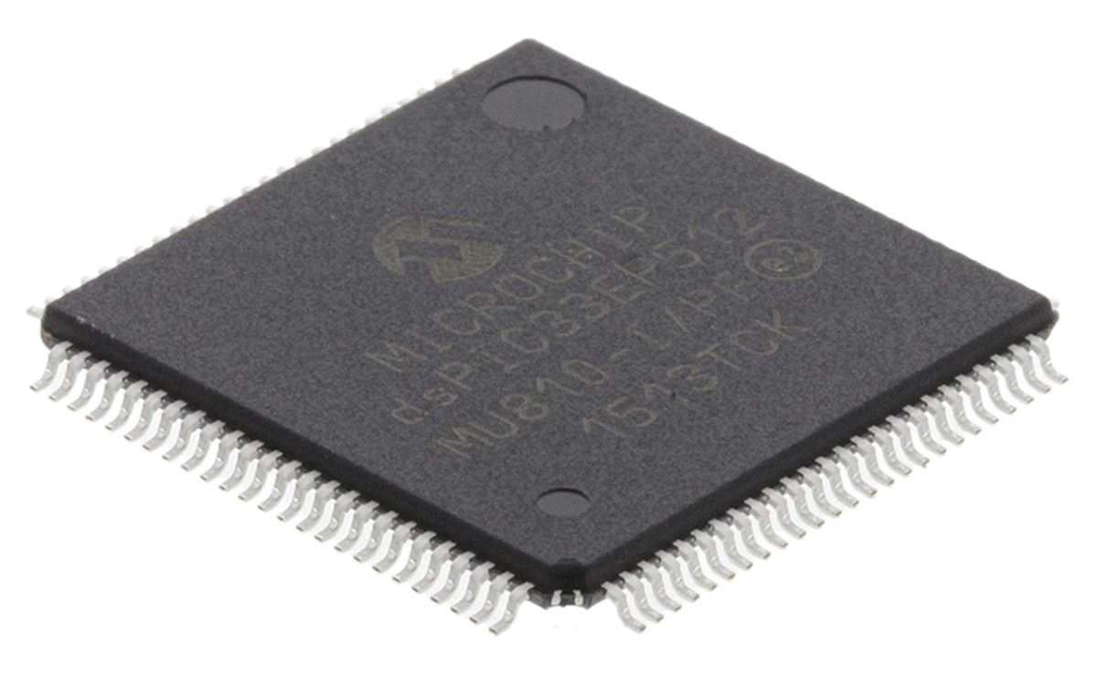 Microchip dsPIC33EP512MU810-I/PF, 16 bit dsPIC, dsPIC33EPXXXMU810 Microcontroller, 70 MHz, 536kB FLASH, 100-Pin TQFP