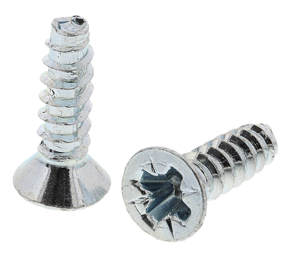 RS PRO Bright Zinc Plated Steel Countersunk Head Thread Forming Screw, N°6 x 1/2in Long 13mm Long