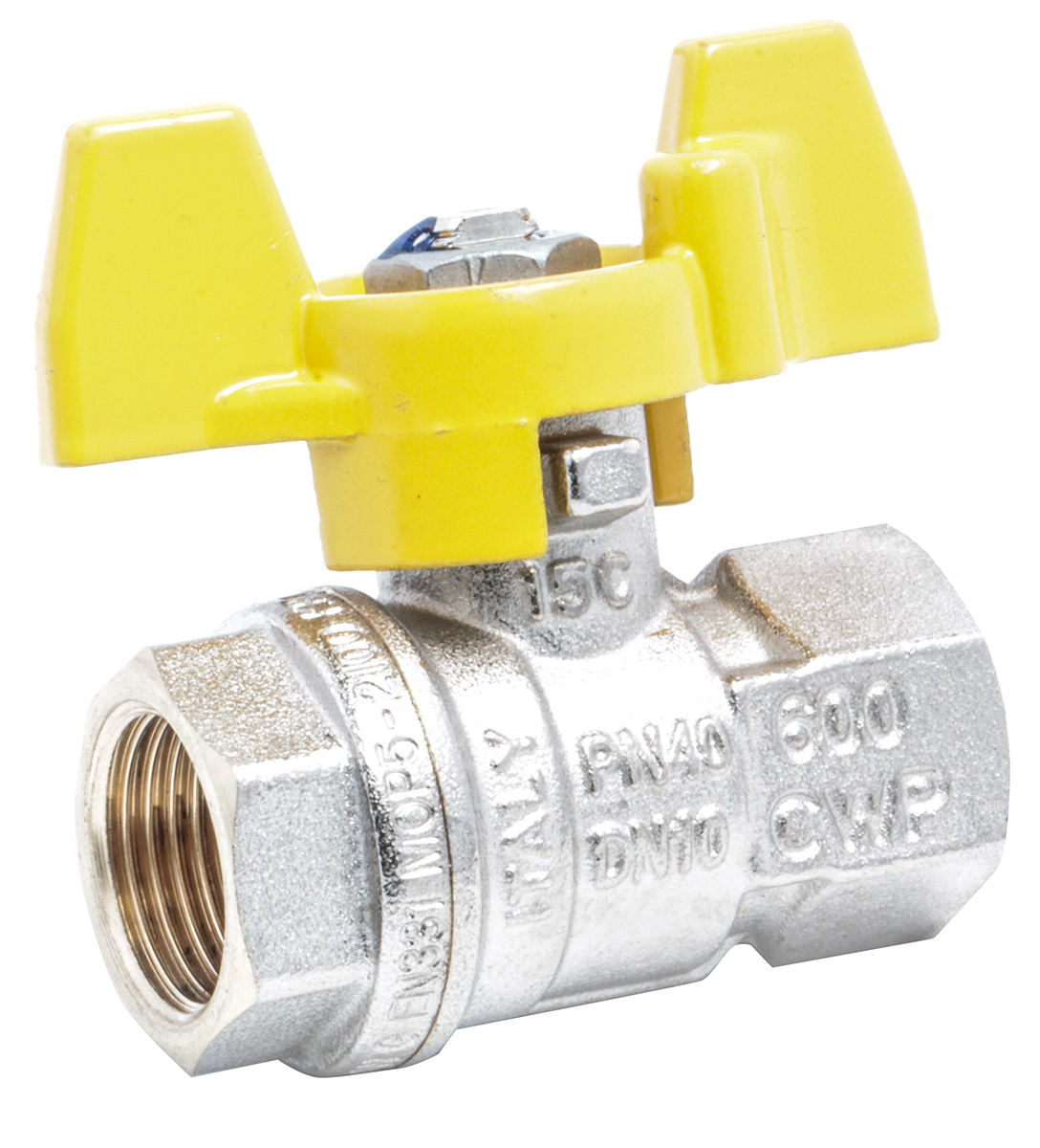 RS PRO Brass 2 Way, Ball Valve, Threaded, BSPP 3/8in, 40 → 30bar Operating Pressure