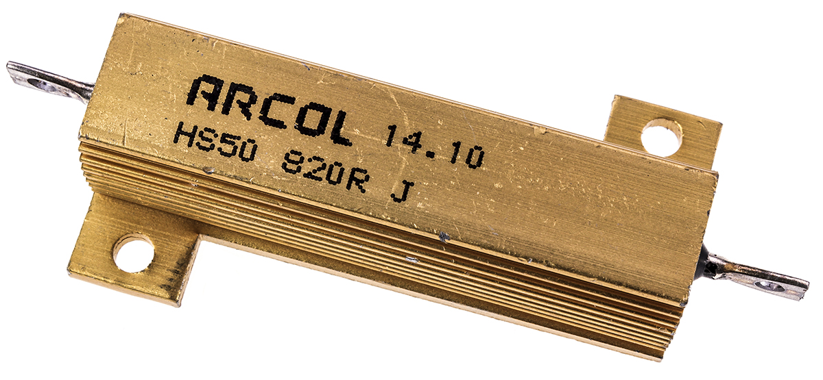 Arcol, 820Ω 50W Wire Wound Chassis Mount Resistor HS50 820R J ±5%