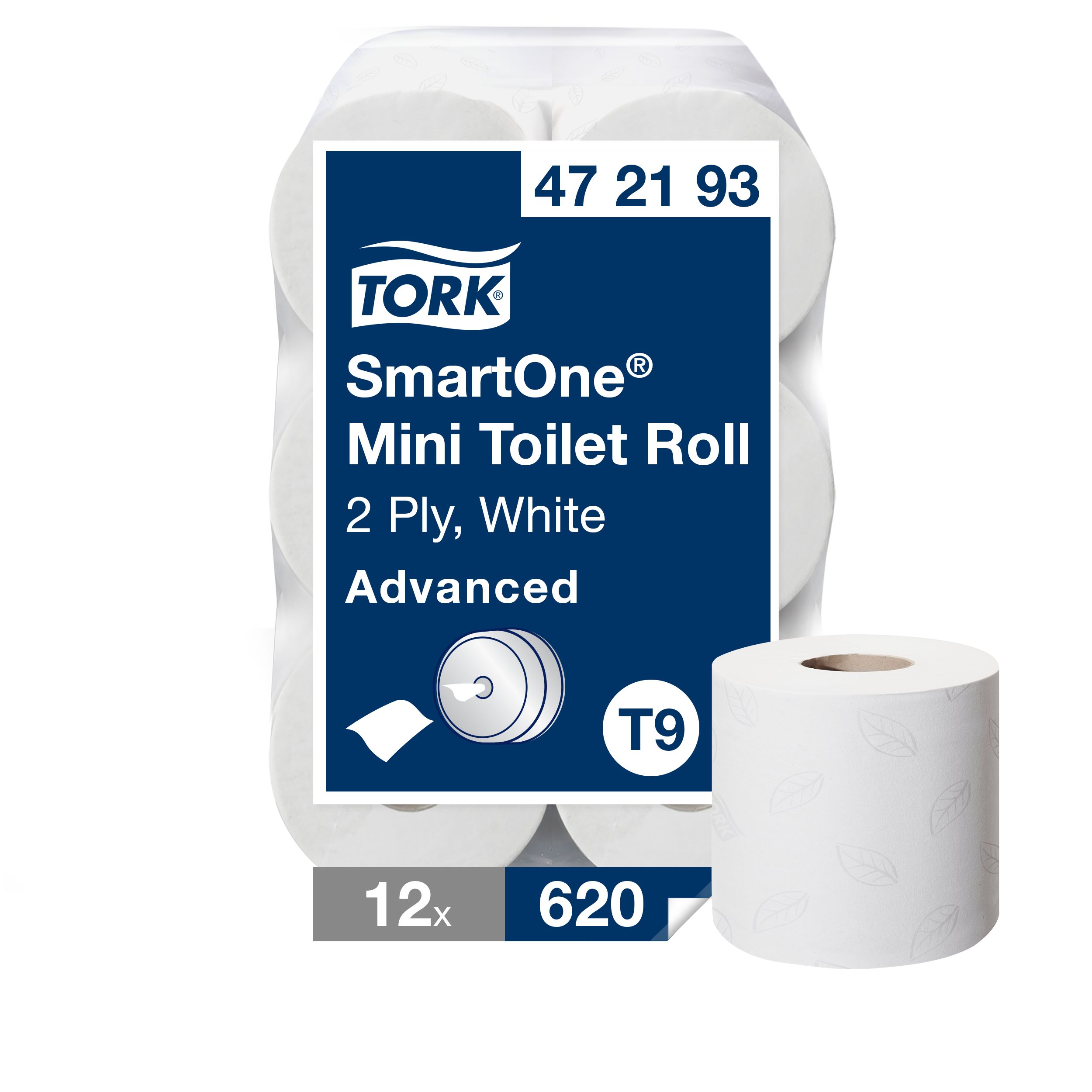 Tork 12 rolls of 620 Sheets Toilet Roll, 2 ply