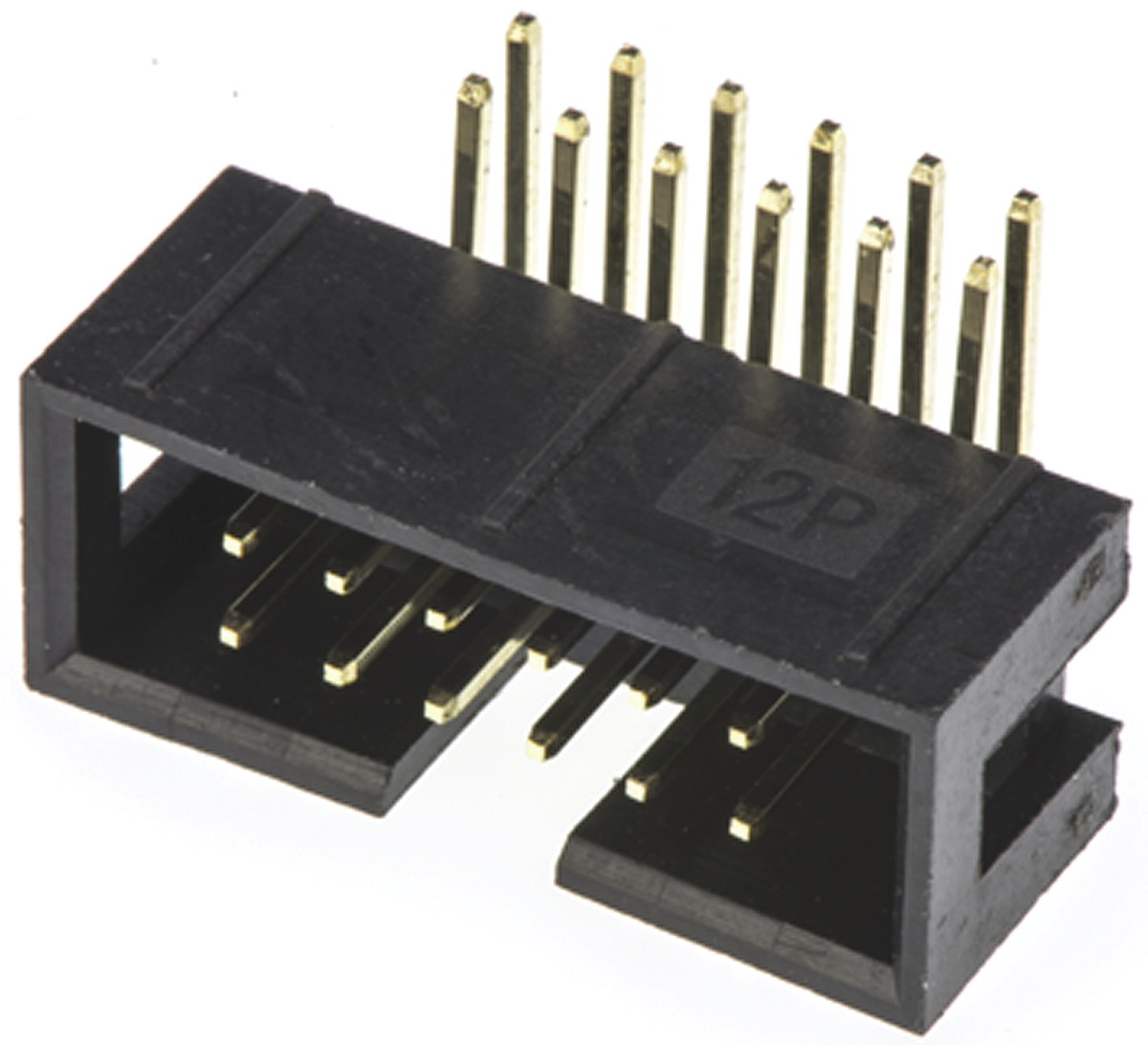 Amphenol Communications Solutions T821 Series Right Angle Through Hole PCB Header, 12 Contact(s), 2.54mm Pitch, 2