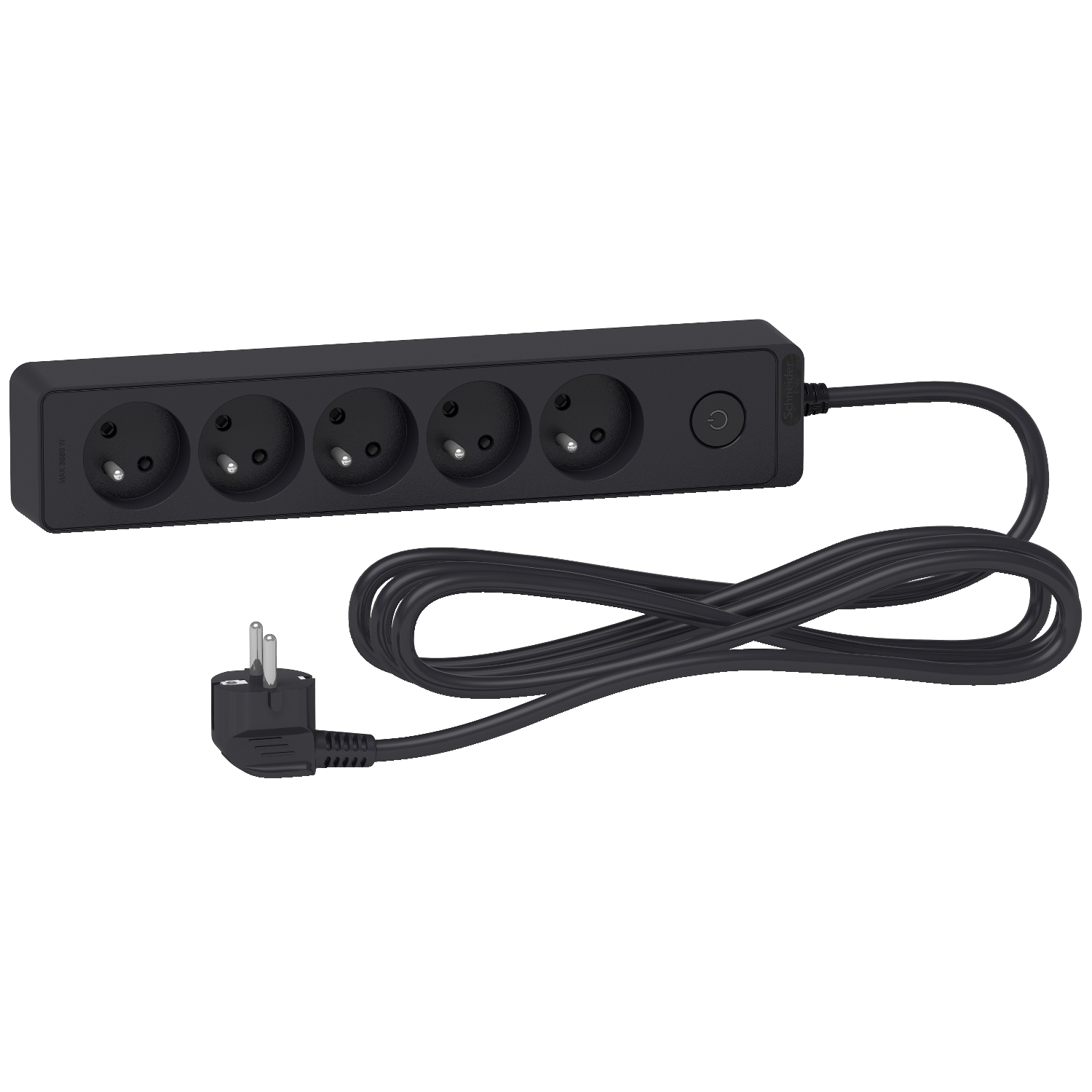 Schneider Electric French 2P 5 Gang Trailing Socket, 3m Cable, 16A, 250 V