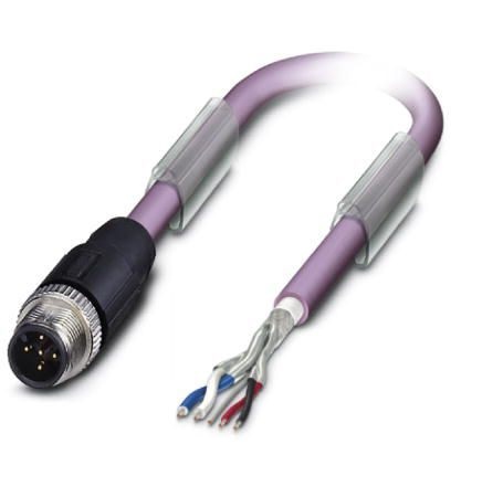 Phoenix Contact Male 5 way Straight Plug M12 to Bus Cable, 500 mm
